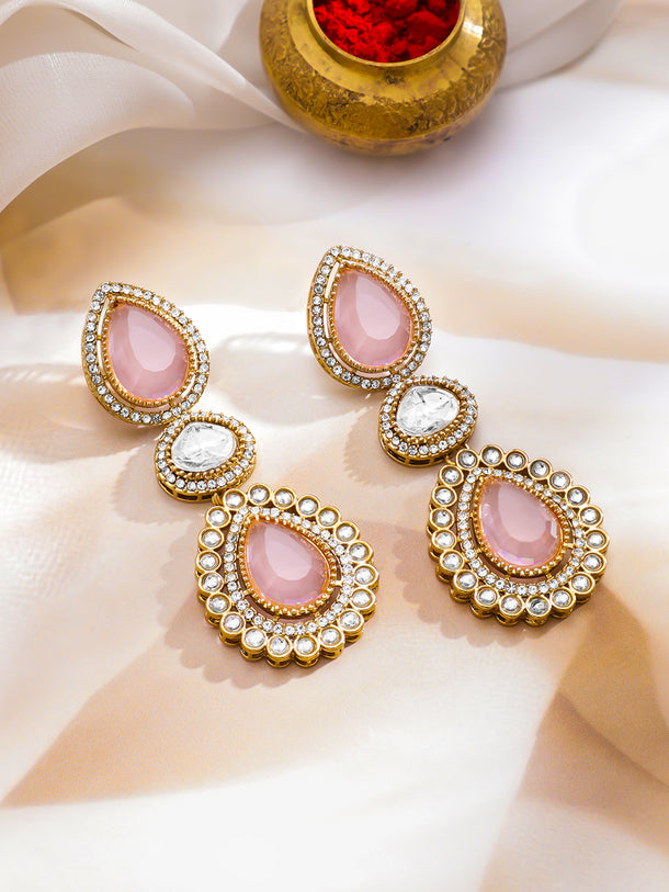 Elegant Spark Light Pink Earrings