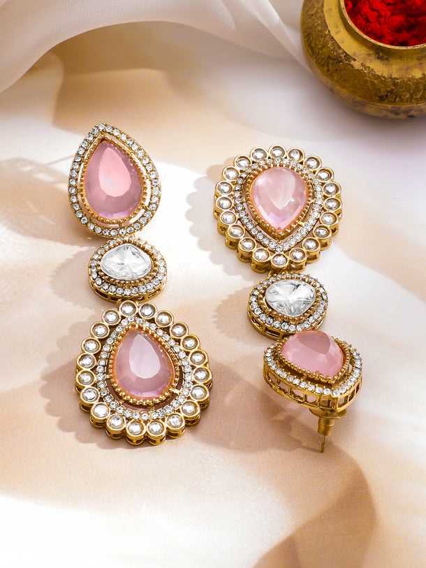 Elegant Spark Light Pink Earrings