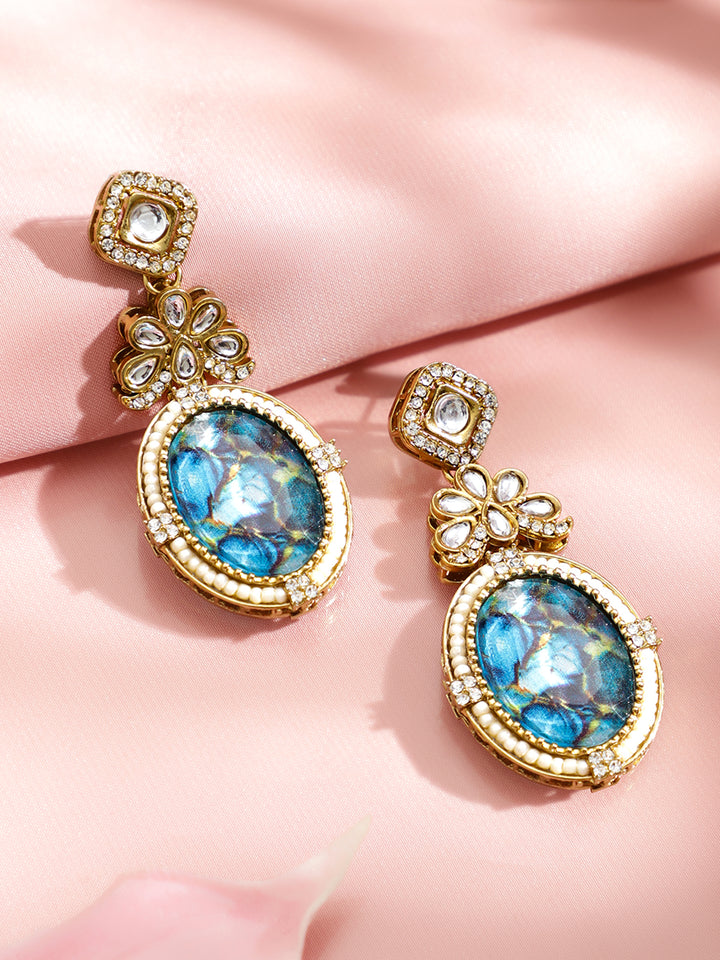 Chic Blue Dangler Earrings