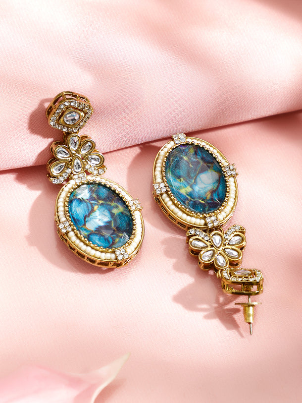 Chic Blue Dangler Earrings