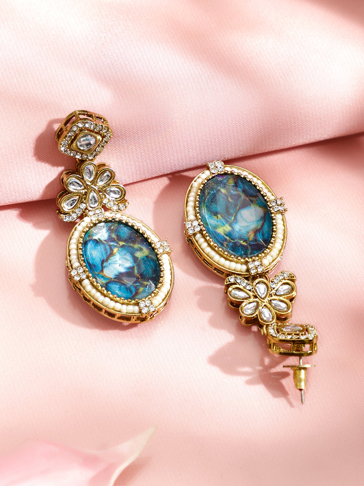 Chic Blue Dangler Earrings