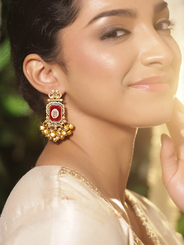 Classic Red Meenakari Ghungroo Chandelier