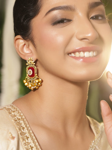 Classic Red Meenakari Ghungroo Chandelier