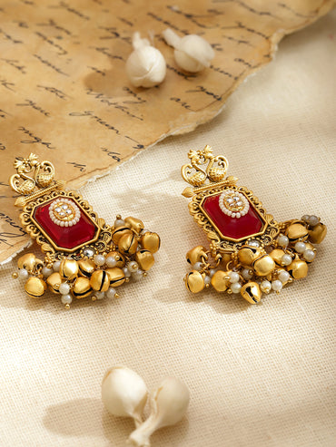 Classic Red Meenakari Ghungroo Chandelier