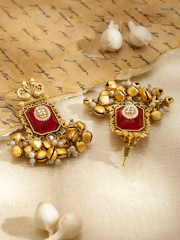 Classic Red Meenakari Ghungroo Chandelier