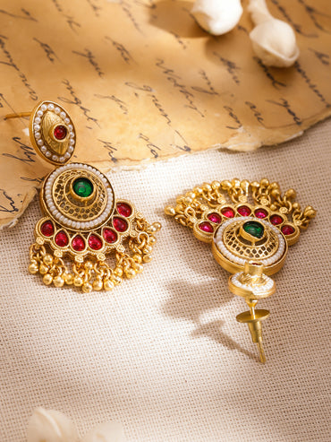 Festive Song Emerald & Ruby Chandbali