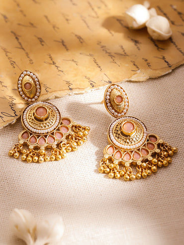 Peach Glow Luxe Chandbali