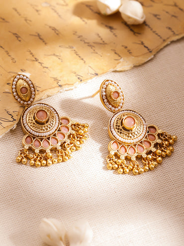 Peach Glow Luxe Chandbali