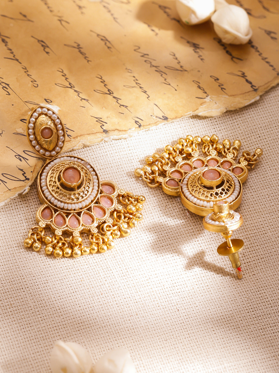 Peach Glow Luxe Chandbali