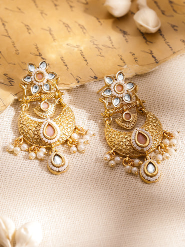 Golden Glam Light Pink Chandbali