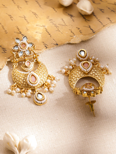 Golden Glam Light Pink Chandbali