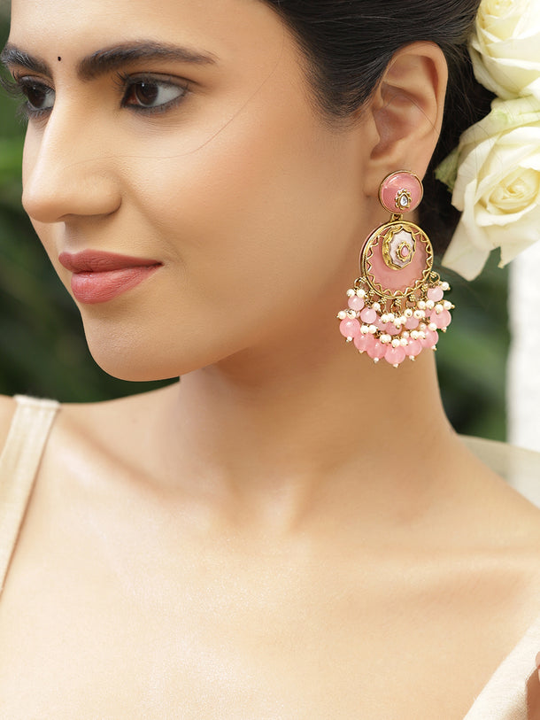 Refined Pastel Pink Chandbali