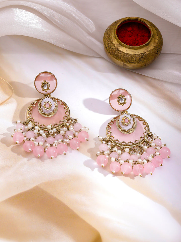 Refined Pastel Pink Chandbali