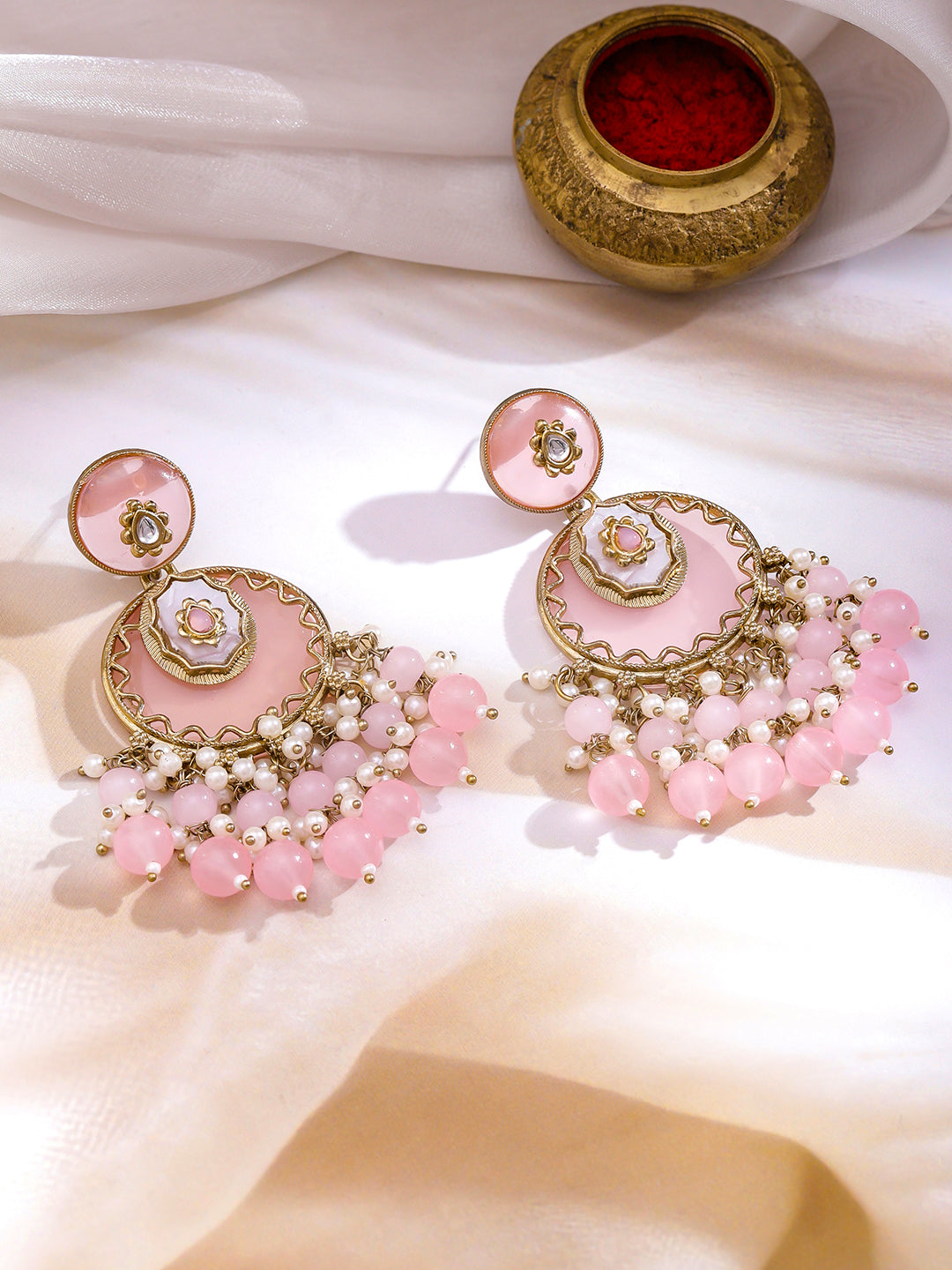 Refined Pastel Pink Chandbali