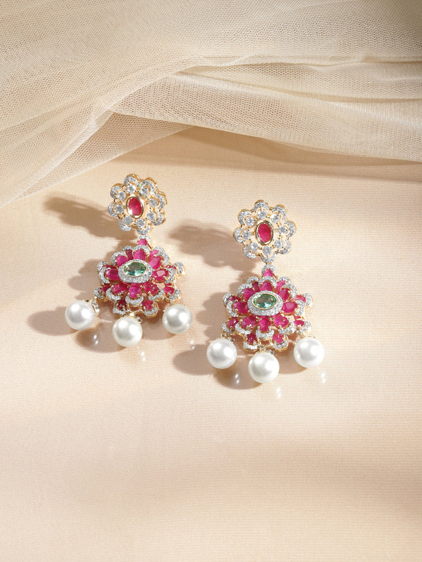 Multicolor Crystal Bloom Floral Drops