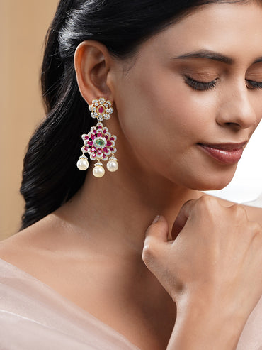 Multicolor Crystal Bloom Floral Drops