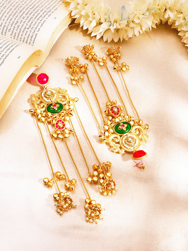 Kashmiri Jhumka Cascade Statement Earrings