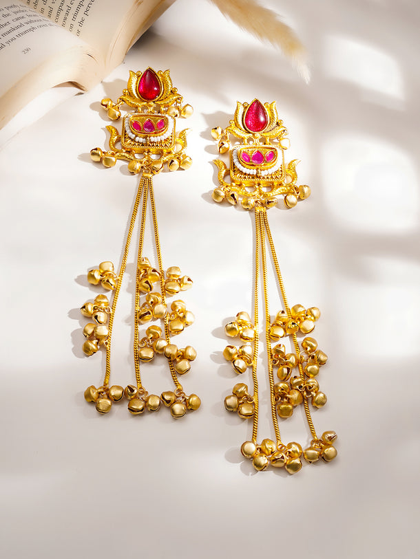 Cascading Kashmiri Dangler Earrings