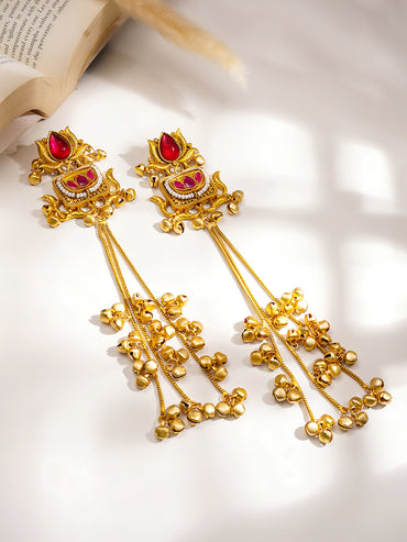 Cascading Kashmiri Dangler Earrings