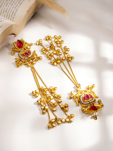 Cascading Kashmiri Dangler Earrings