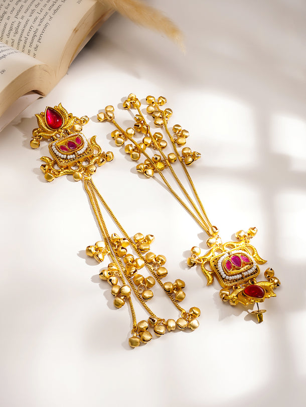 Cascading Kashmiri Dangler Earrings