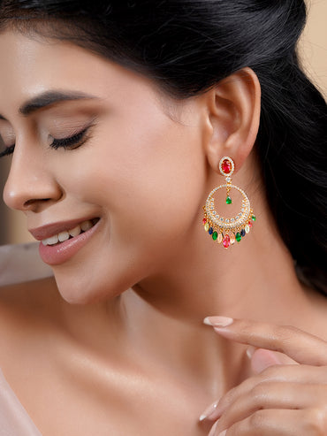 Royal Multicolour Glow Chandelier Earrings