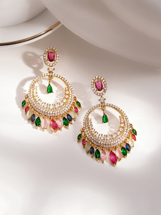 Royal Multicolour Glow Chandelier Earrings