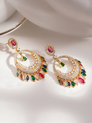 Royal Multicolour Glow Chandelier Earrings