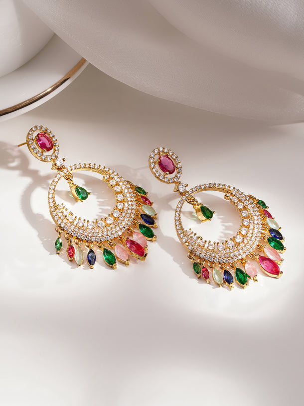 Royal Multicolour Glow Chandelier Earrings