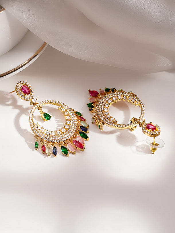 Royal Multicolour Glow Chandelier Earrings