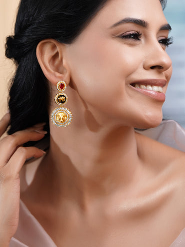 Festive Royal Statement Drop Earrings