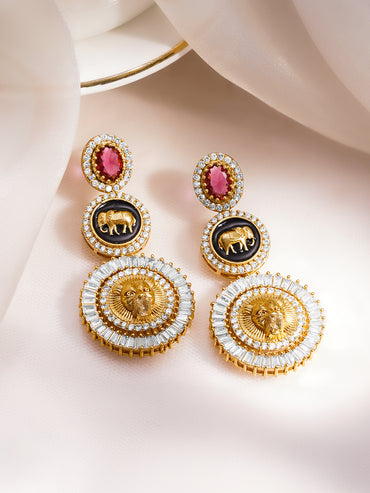 Festive Royal Statement Drop Earrings