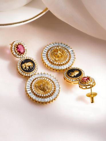 Festive Royal Statement Drop Earrings