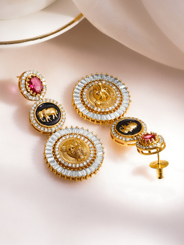 Festive Royal Statement Drop Earrings