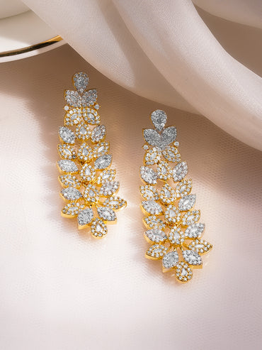 Floral Cascade Diamond Drop Earrings