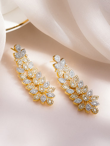 Floral Cascade Diamond Drop Earrings
