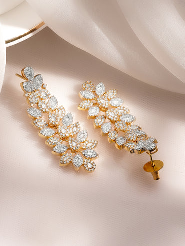 Floral Cascade Diamond Drop Earrings