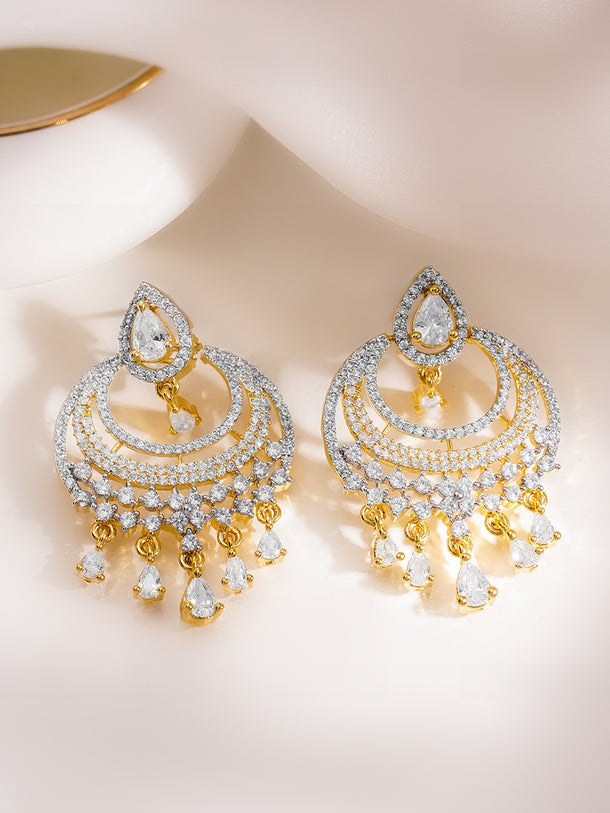 Sparkle Brilliant Cubic Zirconia Chandelier Earrings