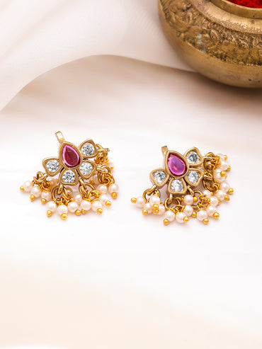 Artisan Bloom Floral Pearl Earrings