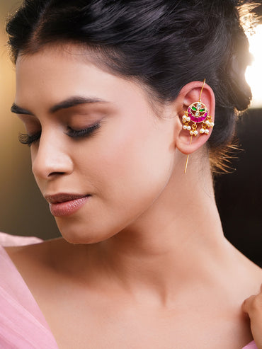 Royal Pearl Kundan Ear Cuffs