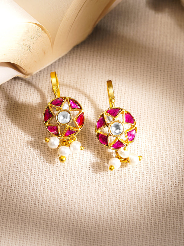 Festive Kundan Pearl Cluster Ear Cuffs