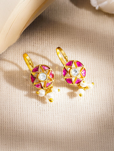 Festive Kundan Pearl Cluster Ear Cuffs