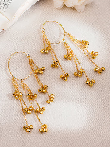 Statement Gold Ghungroo Chain Ear Cuff