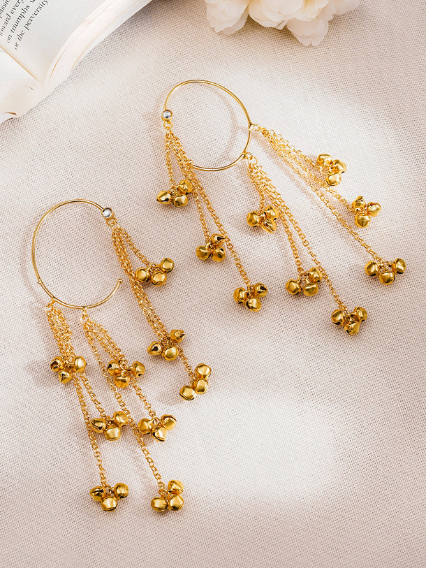 Statement Gold Ghungroo Chain Ear Cuff