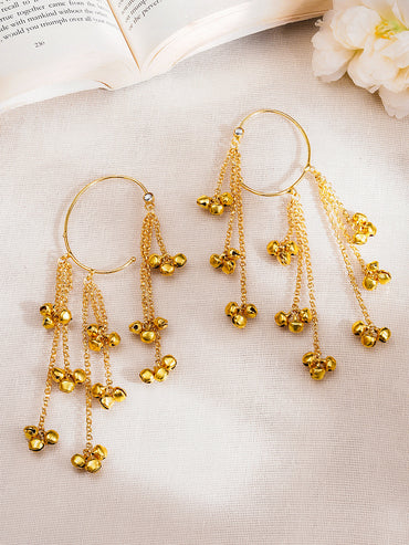 Statement Gold Ghungroo Chain Ear Cuff