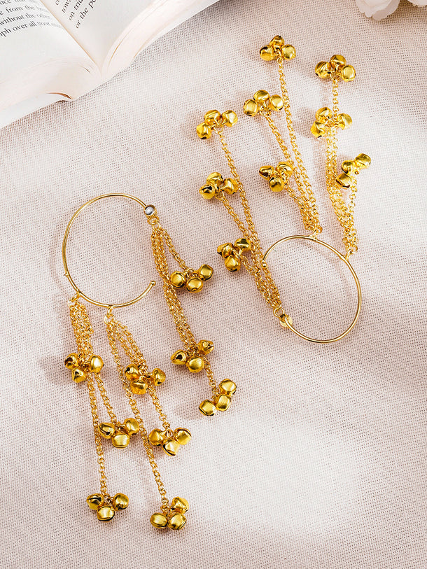 Statement Gold Ghungroo Chain Ear Cuff