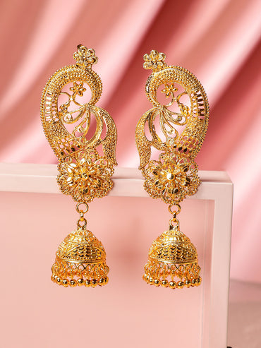 Heritage Peacock Jhumka Earrings