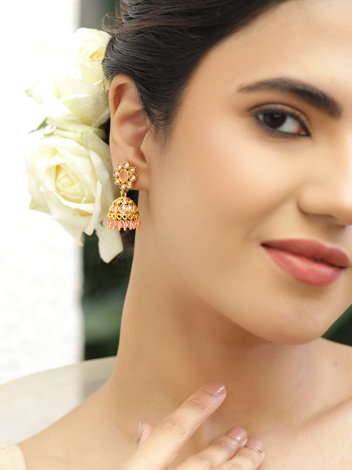 Minimal Pastel Pink Jhumka
