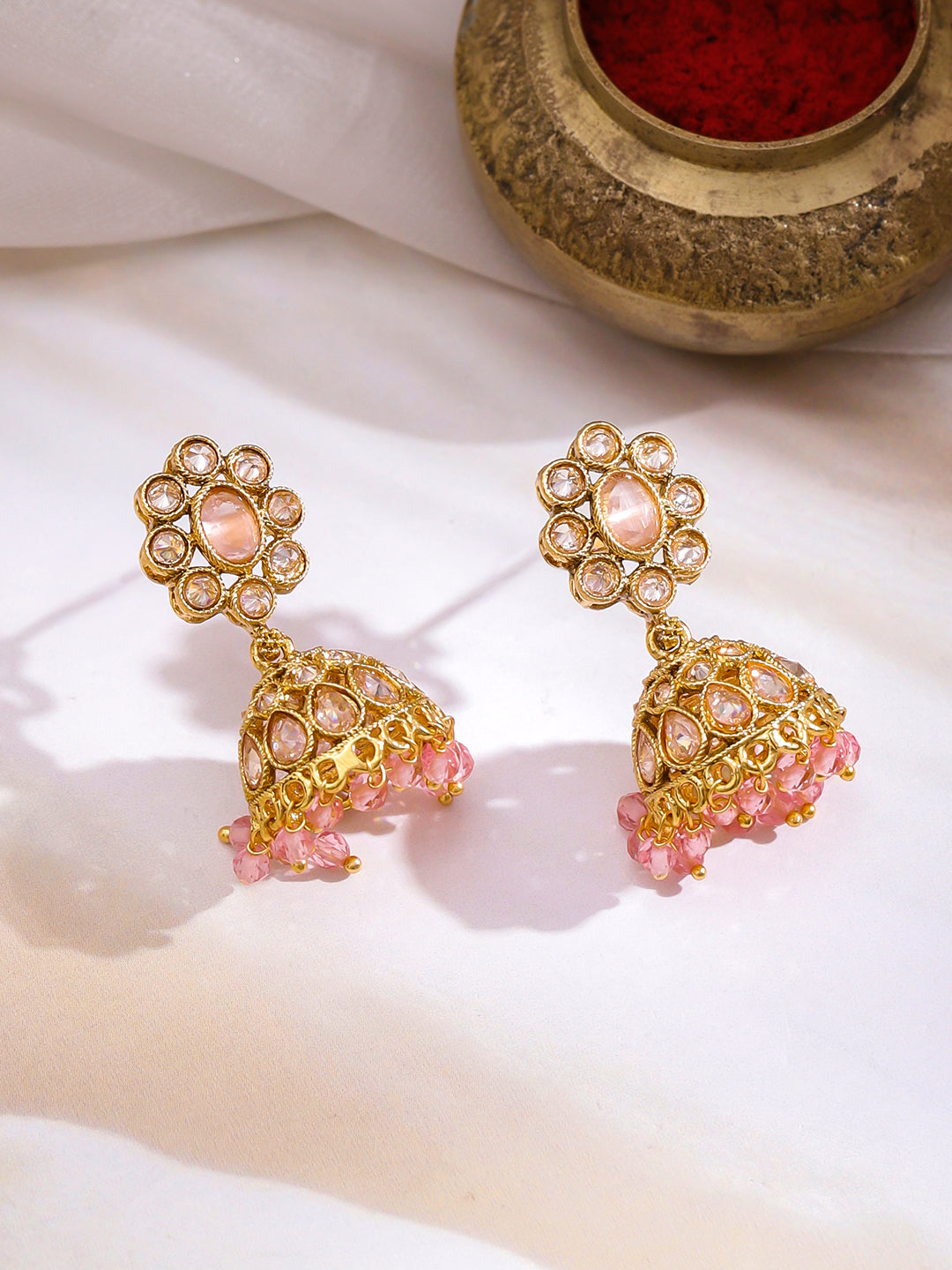 Minimal Pastel Pink Jhumka