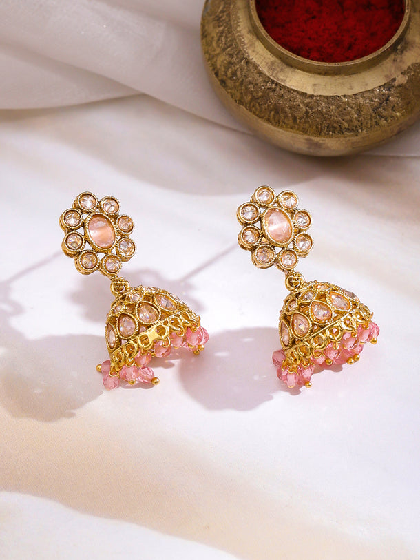 Minimal Pastel Pink Jhumka